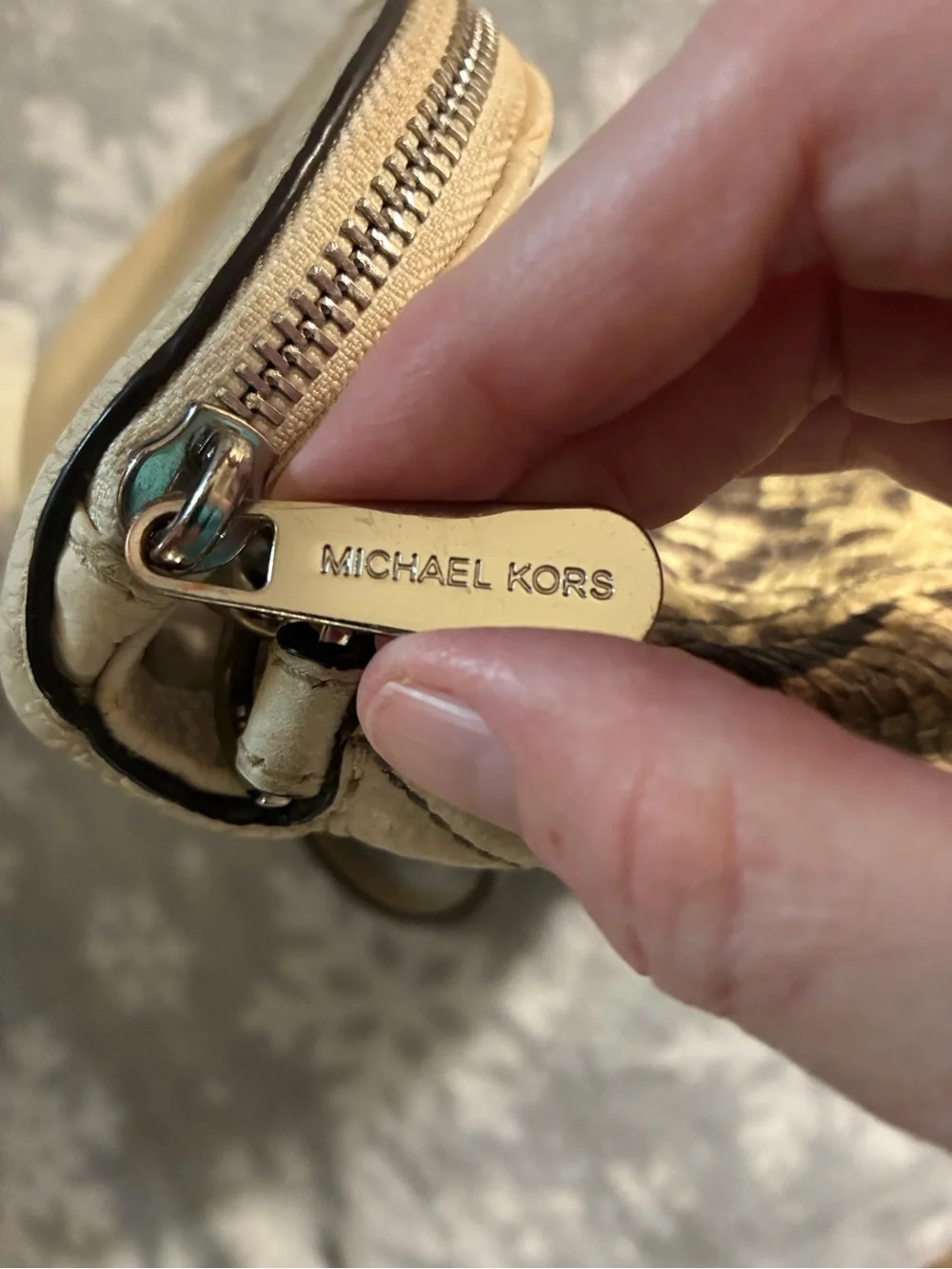 Michael Kors Cream & Brown Snake-Print Crossbody Saddle Bag